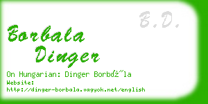 borbala dinger business card